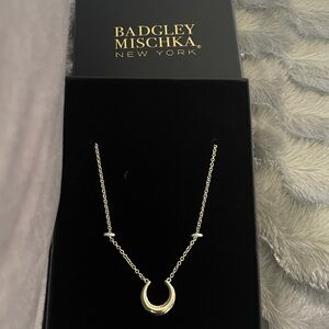 Badgley Mischka Crescent gold tone Necklace